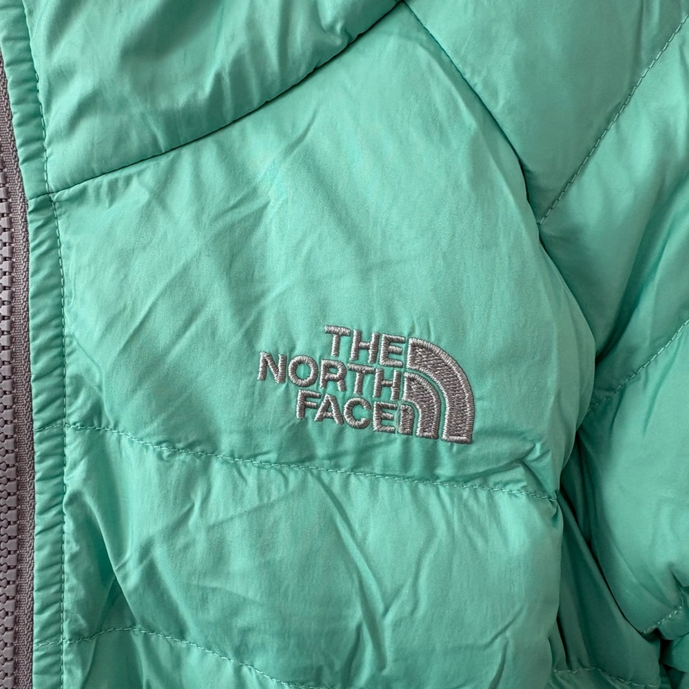 The North Face Girls' Double Down Hooded Jacket Bermuda (Mint) Green (Size XL) - Picture 2 of 5